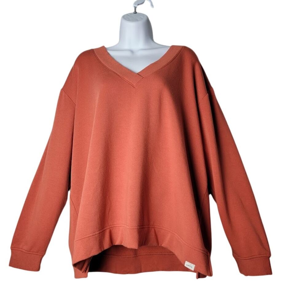 Orvis Pullover Sweatshirt XL Super Soft Rust Modal Blend Long Sleeve Autumm Fall